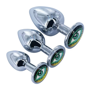 En gros, plug anal rond en métal pour l'extérieur, motifs variés, paillettes, jouets alternatifs, produits amusants pour adultes, support de vente en gros - Product Image 1