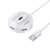 SAMZHE Hub USB 2.0 4 ports avec adaptateur répartiteur d'alimentation Micro USB pour ordinateurs de bureau et portables - En stock