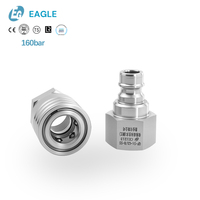 Raccord rapide en acier inoxydable EAGLE, raccord rapide pivotant à débit total, haute pression BSPP pour équipement, huile, eau, air