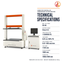 Machine d'essai de compression par micro-ordinateur 50kN pour tester la résistance à la compression des boîtes en carton