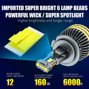 Suministro de fábrica Logotipo OEM Alta potencia 80W 10000LM Kit de bombilla LED para automóvil 24V Camión Auto LED Faro 6000K H4 H7 H11 9005 9006 9012 <span class=keywords><strong>H1</strong></span> - Product Image 4