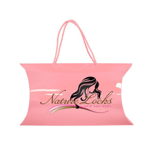 Caja de almohada de pelo de cartón suave con logotipo personalizado de lujo caja de embalaje de peluca con mango de cinta extensiones de cabello - Product Image 3
