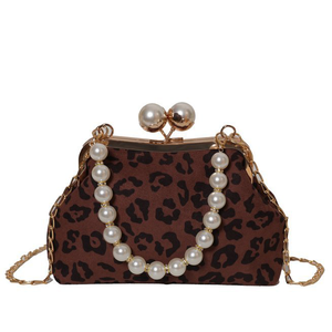 Nouvelle Collection Automne 2025 : Sac Coquille Tendance Imprimé Léopard avec Chaîne – Sac à Main Minimaliste pour Femme, Sac à Bandoulière et Sac Croisé - Product Image 5