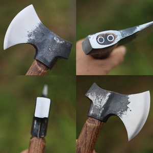 Tl5031zc Hot Bán Giả Mạo 55 # Carbon Thép Cắm Trại Hatchet Tay Cầm Bằng Gỗ Bền 3.54 Inch Râu Ngoài Trời Cắt Rìu - Product Image 5