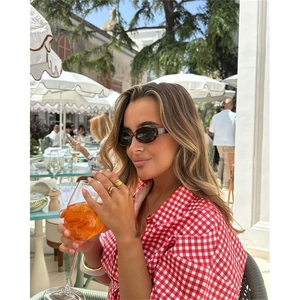 ZHEZHE completo da donna top a maniche corte con scollo rosso scozzese a maniche corte con Shorts a vita alta 2 pezzi - Product Image 4