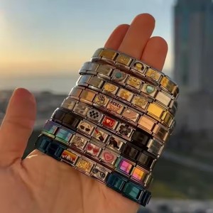 Bracelets de mode en gros, accessoires <span class=keywords><strong>DIY</strong></span>, breloques à maillons italiens, <span class=keywords><strong>bracelet</strong></span> en acier inoxydable plaqué or 14 carats, bracelets à breloques, cadeau - Product Image 4