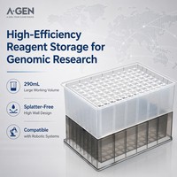 Réservoir à puits unique en polypropylène de 290 ml à profil haut, 96 canaux, pour poste de travail multi-pipettes de laboratoire et recherche en liquide