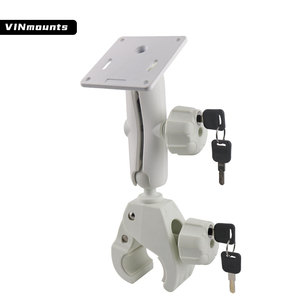 White Large Tough-Claw Pipe Mount With Key Locking Safety for Medical Chair or Scanner or Tablet PC - Product Image 4