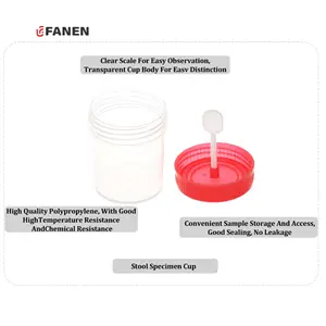 Fanen Contenedor Fecal con Cuchara 30ml 30Ml PP Contenedor Taburete