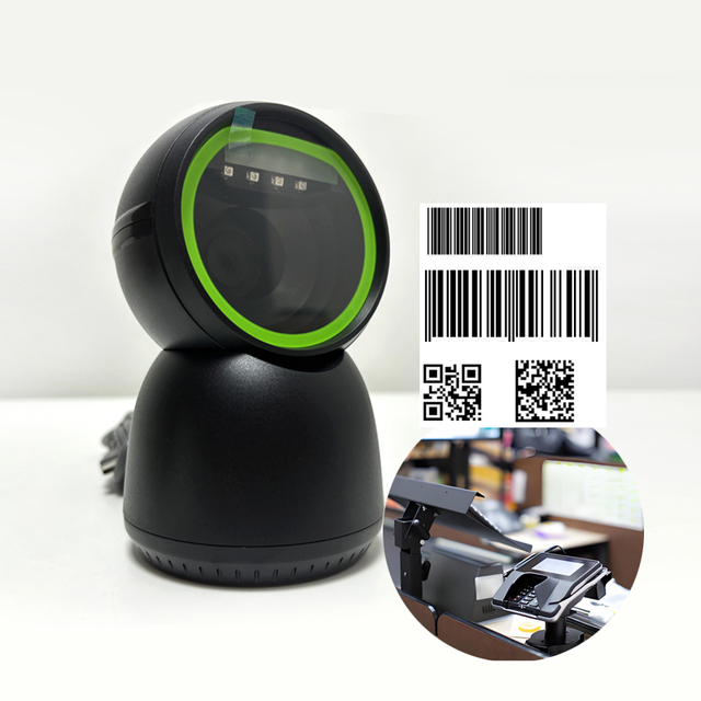 High Quality Desktop Barcode Scanner QR Code Reader 1D 2D Barcode with USB for POS PC in Supermarkets Retail Malls