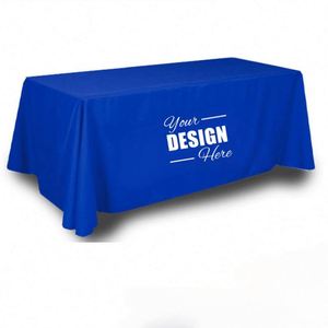 Nappes promotionnelles personnalisées en polyester bleu roi de 1,80 m – Design créatif, ajustement parfait, lavables et résistantes aux plis pour mariages - Product Image 1