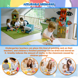 JH-Mech נייד מקלב מתאים כדי A2 גודל נייר קל להעביר 30 מדף אמנות מקלב עבור ילדים "יצירות אמנות - Product Image 6