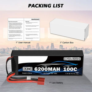 Аккумулятор LiPo 2S 7.4V 6200мАч 100C с разъемом Deans T, жесткий корпус, для радиоуправляемых моделей автомобилей, грузовиков, монстров, танков масштабов 1/10, 1/12, 1/14 (102050) - Product Image 5