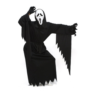 Lanjo Grim Reaper ชุดฮาโลวีนผู้ใหญ่/เด็กชุดผีหน้ากรีดร้องชุดหน้ากาก - Product Image 2