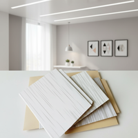 Panneaux de plafond en PVC imperméables en gros avec grille de plafond pour la maison, l'hôpital, l'hôtel, la cuisine, l'appartement, le supermarché
