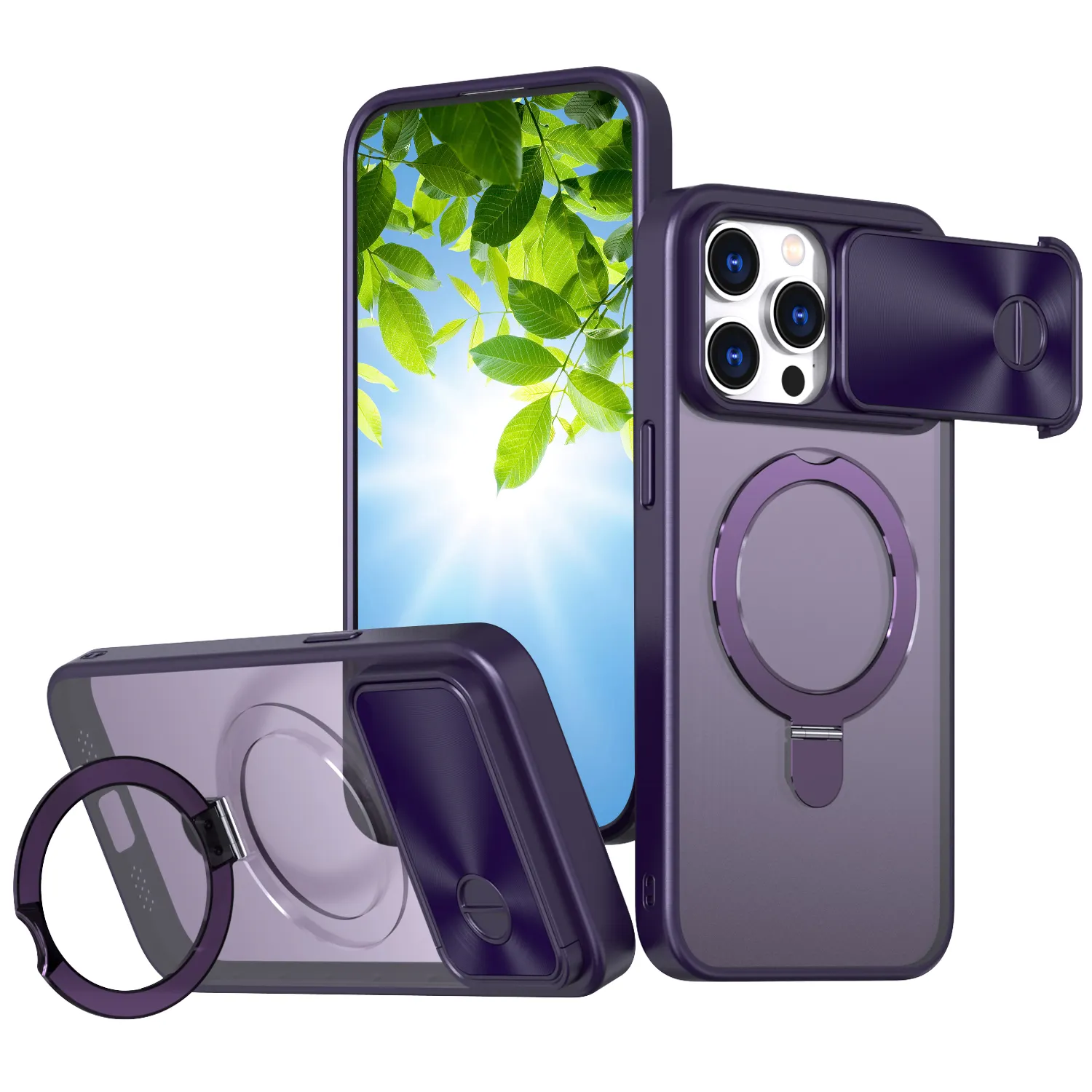 Custom Beschermende Vliegtuig Kwaliteit Aluminium Case Met Ingebouwde Kickstand Telefoon Case Camera Bescherming Pop-Up Voor Iphone 15 14pro Max