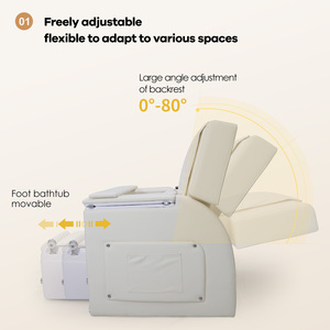 Fauteuils de pédicure automatiques de luxe avec massage vibrant réglable à 180 degrés et lampe LED 7 couleurs pour salon de manucure et spa - Product Image 3