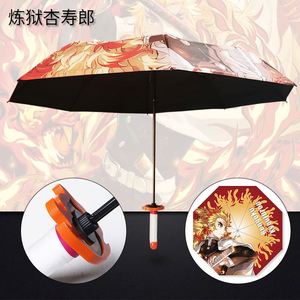 7 Estilos de Paraguas Plegable con Forma de Espada de Anime, Kimetsu No Yaiba, Kamado Tanjirou, Accesorio de Cosplay de Verano, para Comic Con - Product Image 5