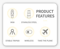L11 Mini Palo Selfie Portátil con Control Remoto, Trípode de Acero Inoxidable Ajustable y Giratorio de 360 Grados