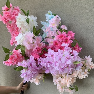 O-312 Faux Japonais Blanc Soie Fleur Artificielle Branches De Fleurs De <span class=keywords><strong>Cerisier</strong></span> pour Décor De Mariage Arbre De Fleurs De <span class=keywords><strong>Cerisier</strong></span> - Product Image 2