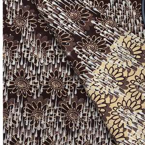 Tissu imprimé cire africaine florale ornée de strass <span class=keywords><strong>marron</strong></span> Beige Ankara Batik 100% coton robes de mariage <span class=keywords><strong>Pagne</strong></span> projets d'art bricolage - Product Image 4