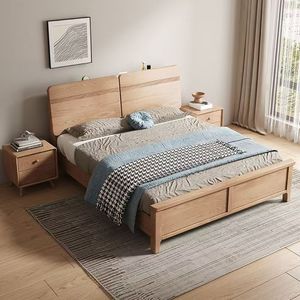 Lit nordique <span class=keywords><strong>2</strong></span>-3 places, mobilier de chambre, cadre de lit en frêne avec rangement, taille King Size, avec lampe, coffre hydraulique, ensemble de <span class=keywords><strong>lits</strong></span> en bois - Product Image 4