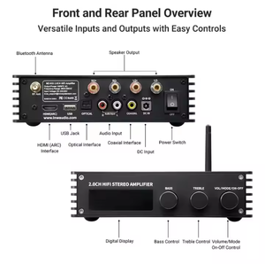 Inwa High Quality Stereo Power Home Digital Super <b>Car</b> Audio Receivers <b>Amplifier</b> Remote Control App Supported Battery Powered - Product Image 2