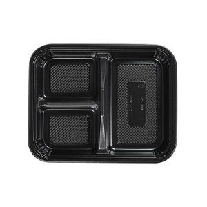 Sunzza 36Oz Rechthoek Zwart Pp Hot Pot <span class=keywords><strong>Food</strong></span> Grade Afhaal-Out Voor Het Verpakken Van Maaltijdvoorbereidingscontainers 3 Compartimenten Voedselopslag - Product Image 4