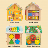 Casa de Actividades Montessori de Madera, Tablero Multifuncional, Juguete Sensorial, Juguete de Aprendizaje Preescolar, Habilidades Motoras Finas, Educativo para Niños