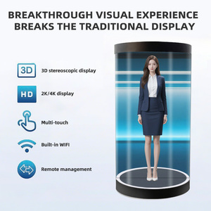 5.5-inch Holographic cabin ảo chào đón kỹ thuật số con người <span class=keywords><strong>3D</strong></span> lập thể bị đình chỉ tương tác con người hướng dẫn màn hình trong suốt - Product Image 2