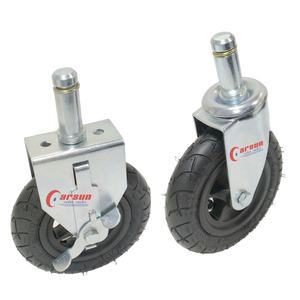 <span class=keywords><strong>6</strong></span>-Zoll-Stahlrollen Griff rings chaft Pneumatisch drehbar Rollen gummi material Aufblasbares pneumatisches Schwenk rad Gummi material - Product Image 1