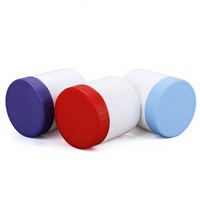 Pots en plastique PE blancs ronds de 350 ml avec couvercle à vis pour crème visage, masque facial, crème contour des yeux, bonbons, médicaments, thé