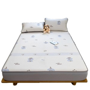 Hongchang Ice Silk Cooling Bedding Set 1.5m 1.8m Summer Cartoon <b>Fitted</b> <b>Sheet</b> Mattress Protector - Product Image 2
