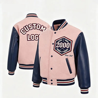 Veste de baseball personnalisée avec manches en cuir, grandes tailles, logo de marque, livraison rapide, sur commande, veste universitaire, vêtements d'équipe pour hommes