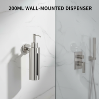 Dispensador de Jabón Líquido de Pared Recargable de 200 ml para Hotel, Dispensador de Jabón Manual de Acero Inoxidable de Lujo, Dispensador de Gel de Ducha y Desinfectante de Manos