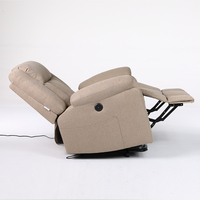 Chaise inclinable électrique en tissu microfibre Style de loisirs extensible pour personnes âgées pour bureau à domicile et meubles de salon