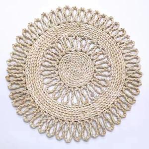 Napperon en rotin tressé naturel de cuisine assiettes creuses de chargeur en osier napperons tissés ronds pour Table à manger - Product Image 6