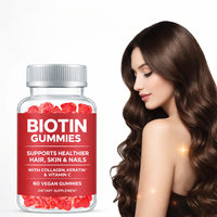 Complément alimentaire en gommes aromatisées à la biotine, au collagène et à la kératine pour la croissance des cheveux, l'éclaircissement de la peau et la santé des ongles, marque privée