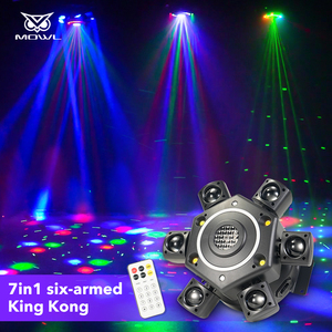 Nouveau produit : Lumière laser à faisceau rotatif à 6 bras, RGBW 4 en 1, 100W, tête mobile LED, effet lumineux pour discothèque, bar, DJ, fête à domicile - Product Image 2