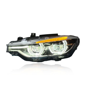 Fari LED SJC <span class=keywords><strong>Auto</strong></span> V3 Originali Argento per BMW Serie 3 F30 F35, Luci Anteriori con DRL Giallo, Bianco e Ambra, Gruppo Ottico Anteriore - Product Image 4