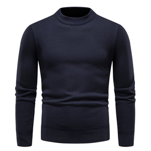 Wholesale Winter Pullover Casual Slim Fit Basic Solid Color <strong>Men</strong> Long Sleeve Knitted Thermal Sweaters <strong>Turtleneck</strong> <strong>Men's</strong> Sweater - Product Image 5