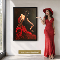 Peinture murale abstraite en acrylique sur toile, grande taille, impression personnalisée, figurine féminine, décoration murale pour la maison, vente en gros
