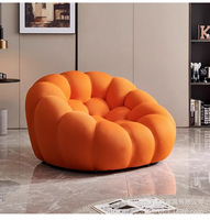 Canapé paresseux individuel moderne de style français, en forme de boule incurvée, garni d'éponge compressible, vente en gros, OEM personnalisé pour mobilier de salon