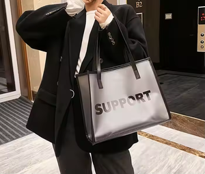 Bolso Tote de Hombro de Lujo para Mujer, con Asa de PVC, Ecológico, Transparente, con Borde Esmerilado, Cierre de Hebilla, Logotipo Personalizado, para Deportes al Aire Libre - Product Image 2