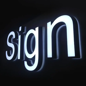 Lettere in Acrilico Illuminate Frontalmente e Posteriormente, Insegna LED 3D a Doppia Faccia, Lettere in Acrilico LED IP67 per Negozi e Hotel - Product Image 1