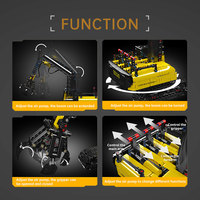 MOULD KING 17077 Kits de construction techniques 866 pièces Grappin à bois motorisé hydraulique sur chenilles Jouets pour enfants Camion Briques