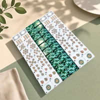 Jeu de Mahjong américain 166 tuiles en acrylique vert marbré pixelisé effet jade à 4 couches, motif floral, OEM