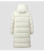 Veste d'hiver unisexe à la mode, en duvet moelleux, coupe-vent, infroissable, chaude, avec logo personnalisé, veste longue brillante de haute qualité