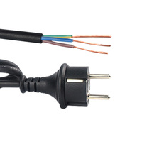 Câble électrique étanche standard européen, caoutchouc, prise 3 broches, prise 250V, connecteur, cordon de 2m/5m, équipement électrique, homologué