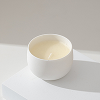 Mini pots à bougies en céramique ronds, blancs mats, luxueux et vides, 5 oz et 6 oz